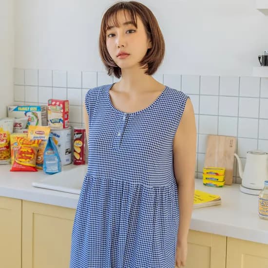 여성잠옷 냉감 민소매 파자마 홈웨어 원피스