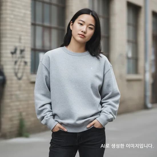 챔피온 로고 맨투맨 파워블렌드 0888 남녀공용 옥스포드 그레이 L