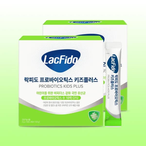 락피도 프로바이오틱스 키즈 플러스 베이비 아기유산균 비피더스 10억CFU 60포 2개