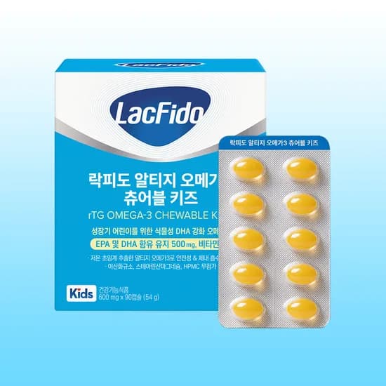 락피도 rTG 오메가3 츄어블 키즈 어린이영양제 EPA DHA 비타민E 90캡슐, 1개
