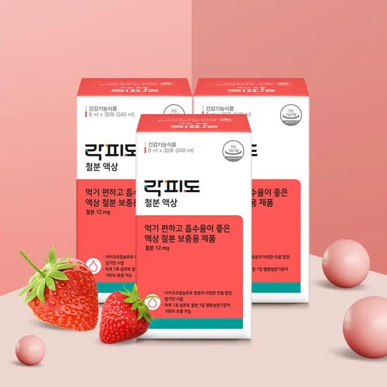 락피도 철분 액상 딸기맛 30포, 3개
