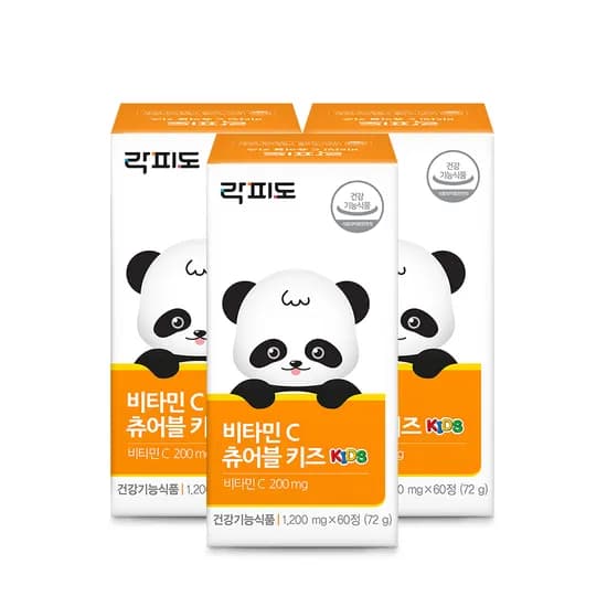 락피도 비타민C 츄어블 키즈 영국산 프리미엄 비타민C 60정 3개