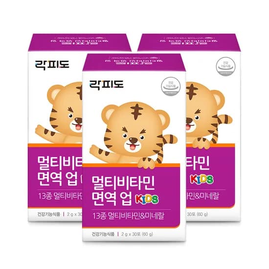 락피도 멀티비타민 면역 업 13종 멀티비타민&미네랄 30포 3개
