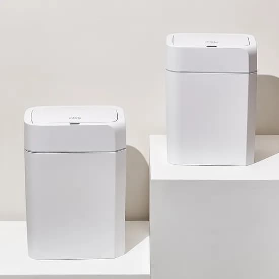 큐브 스마트 자동 센서 냄새차단 쓰레기통 휴지통 1+1 세트 12L 16L