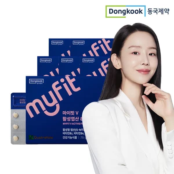 동국제약 마이핏 V 특허 활성엽산 800 임신준비 임산부영양 엽산보충제 30정 6개