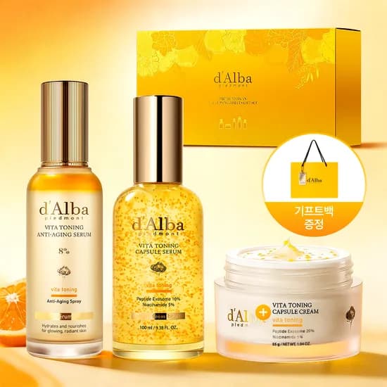 달바 비타 토닝 안티에이징 3종 멀티 패키지 미스트 8% 70ml+세럼 나이아신아마이드 5% 100ml+크림 나이아신아마이드 5% 단지형 55g+키트+기프트백 증정