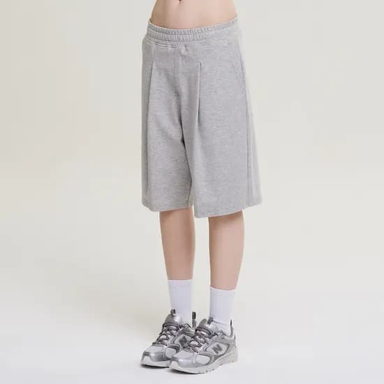 여성 남자 원턱 오버핏 버뮤다 팬츠 트레이닝 바지 짐웨어 쇼츠 운동복 밴딩 반바지