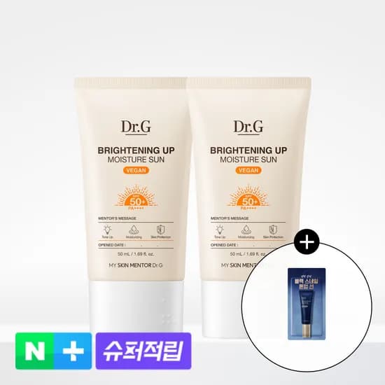 닥터지 브라이트닝 업 모이스처 선 50mL x2 촉촉 톤업 선크림 SPF50+ PA++++