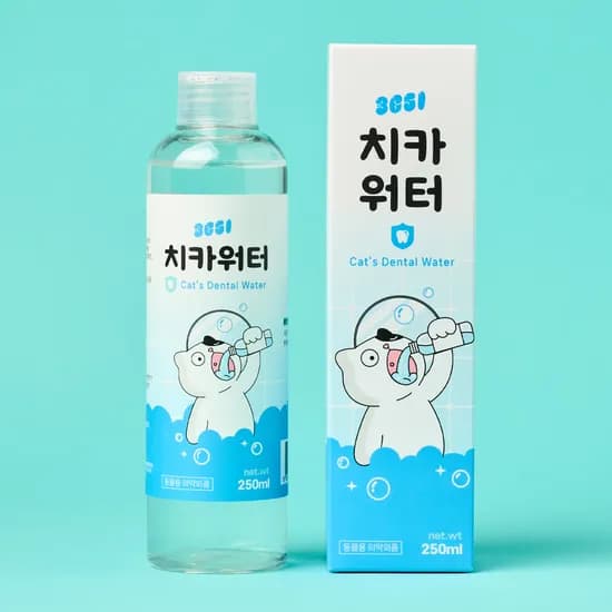3651 치카워터 덴탈워터 마시는 고양이 치약 구강청결제 가글 칫솔 250ml, 1개