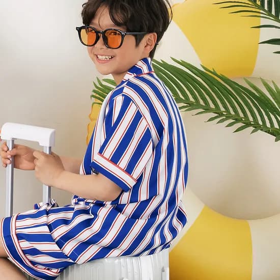 크러쉬 실크핏 어린이 파자마 주니어 여름 반팔 잠옷