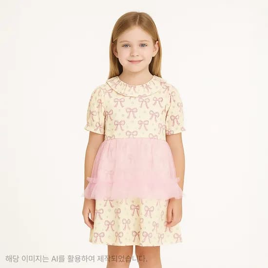 로엠걸즈 샤 매칭 리본 나염 원피스 RGOW2543Q
