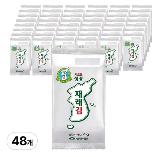 지도표 성경김 재래 식탁김 조미 도시락 맛있는 김 12봉 4개
