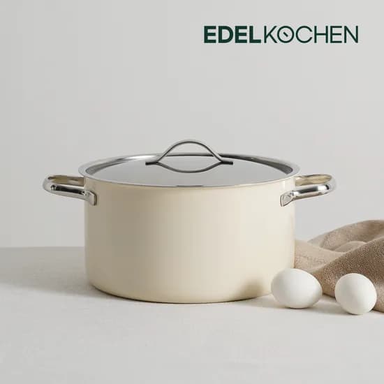 에델코첸 통3중 클래식L 곰솥냄비 24cm (아이보리)