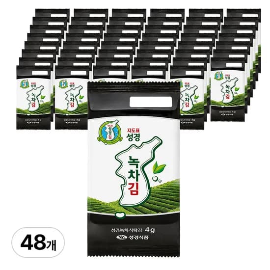 지도표 성경김 녹차 식탁김 재래 조미 도시락 맛있는 김 12봉 4개