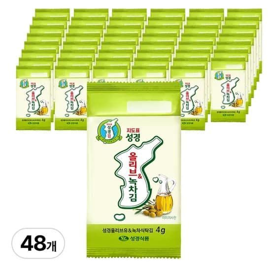 지도표 성경김 올리브 녹차 식탁김 재래 조미 도시락 맛있는 김 12봉 4개 16,400원