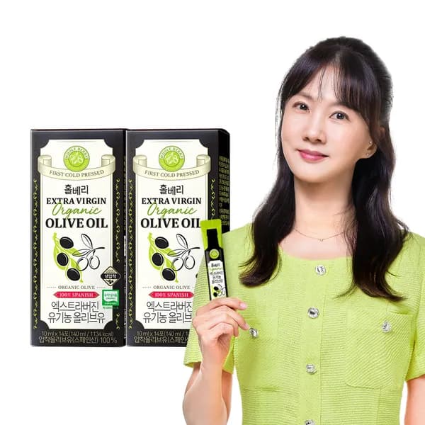 홀베리 엑스트라버진 유기농 올리브유 140ml 14포입 2개