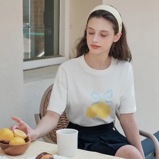 썸머 레몬 반팔 티셔츠 SUMMER LEMON SHORT SLEEVE T-SHIRT / WHITE