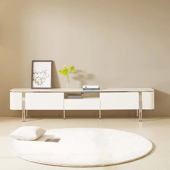페라모 리고 실버 템바보드 포세린 세라믹 거실장 티비장 티비다이 TV 수납장 2200mm