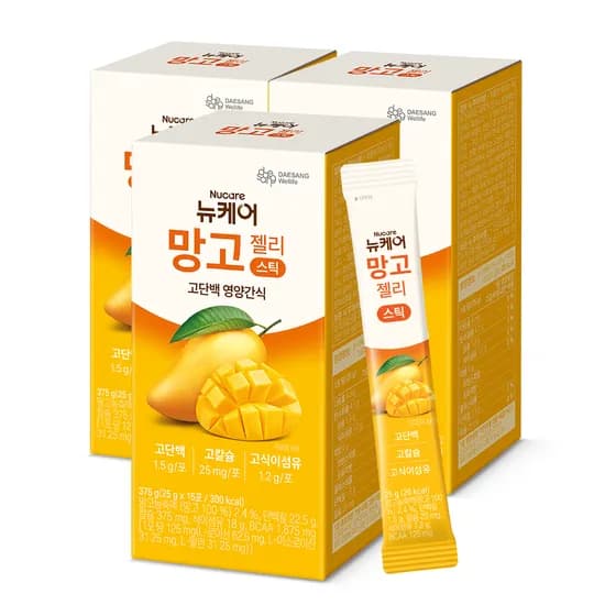 뉴케어 망고 젤리 스틱 고단백 영양간식 25g 45개