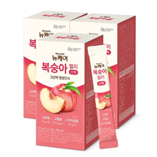 뉴케어 복숭아 젤리 스틱 고단백 영양간식 25g 45개