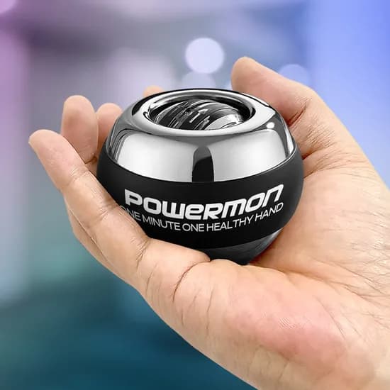 파워몬 LED 메탈 자이로볼 손목 전완근 악력 스트레칭 팔 근육 강화 운동 기구 오토볼