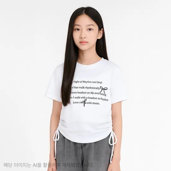 더데이걸 레터 리본 셔링티 TGRA25512