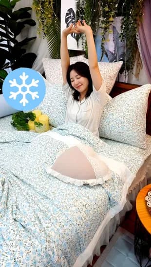 꽃무늬 시원한 냉감이불 부드러운 여름이불