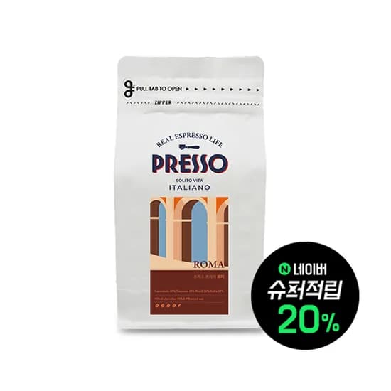 프레소 로마 미디엄 로스팅 홀빈 블렌딩 원두 커피 500g