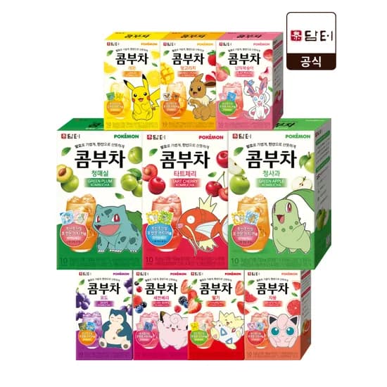 담터 포켓몬 콤부차 10T X 10종 혼합 (100T)