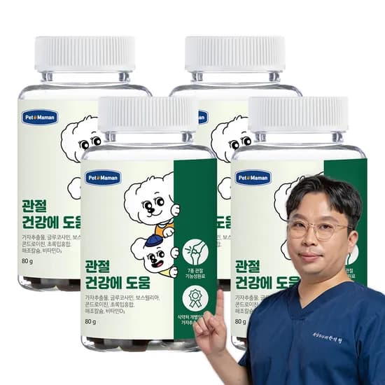 펫또마망 프리미엄 강아지 영양제 면역력 관절 뼈 슬개골 강화, 80g, 4개