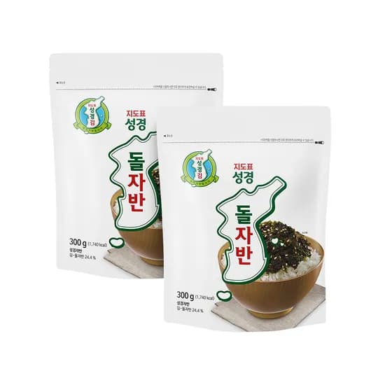 지도표 성경김 김자반 돌자반 조미김 업소용 대용량 300g, 2개