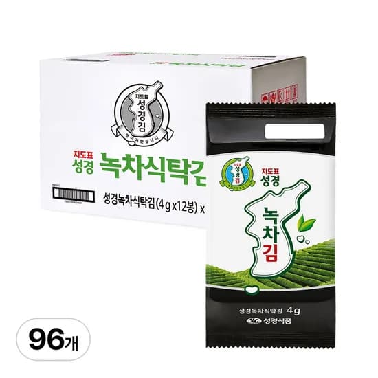 지도표 성경김 녹차 식탁김 재래 조미 도시락 맛있는 김 12봉 8개
