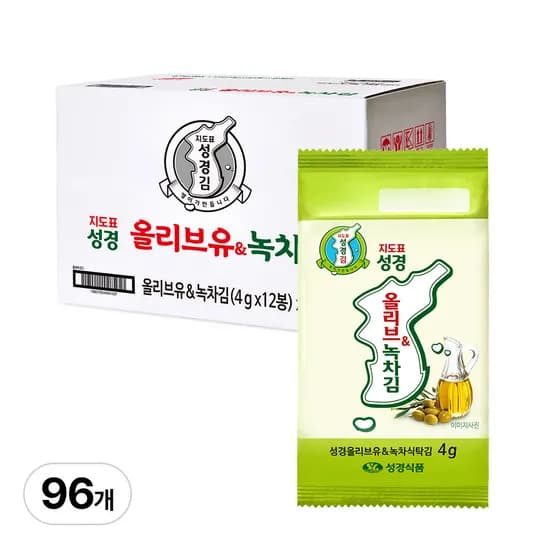 지도표 성경김 올리브 녹차 식탁김 재래 조미 도시락 맛있는 김 12봉 8개