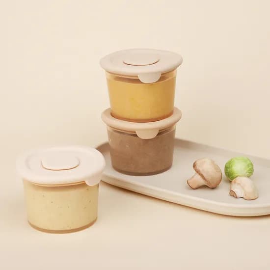 케어프린 베이비팜 실리콘 이유식 한끼소분 밀폐 보관용기 토핑이유식 냉장냉동 120ml 3P