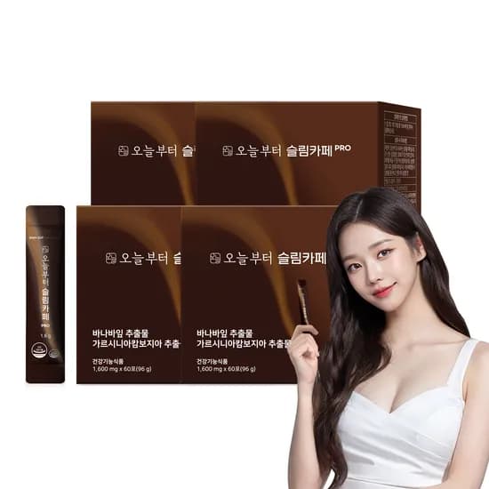 오늘부터 슬림카페 다이어트 커피 혈당케어 가르시니아 다이어트보조제 HCA 60포, 4개