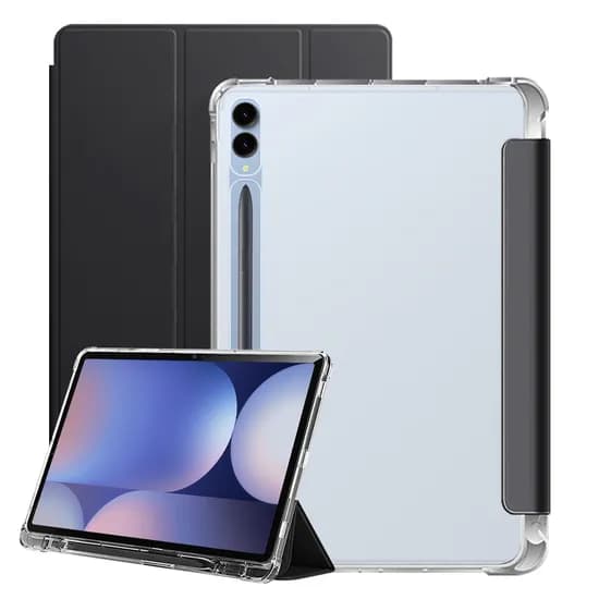 갤럭시탭 S10 플러스 케이스 투명 S펜 수납 스마트 커버 폴리오 블랙 탭 S10+