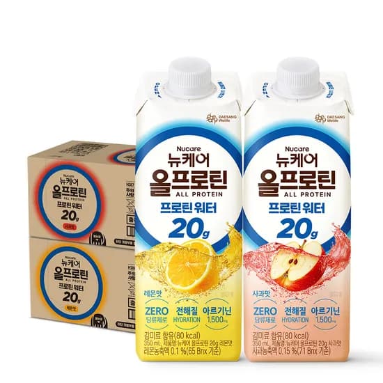뉴케어 올프로틴 워터 2종 350mL 36팩(사과맛+레몬맛)