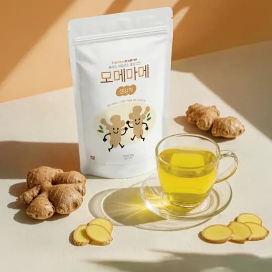 모메마메 국산 기침가래 좋은 생강차 삼각 티백 카페인없는 디카페인 마시는차 1g 50개입