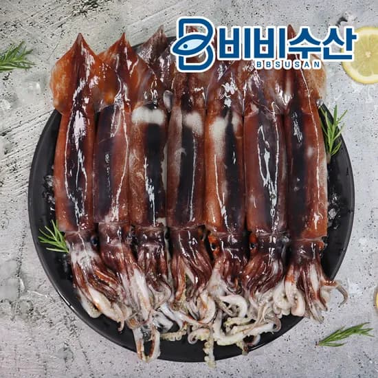 비비수산 살아있을때 깔끔하게 손질한 통오징어