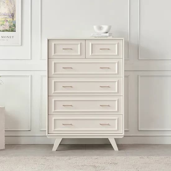 국내생산 웨인스코팅 이브 서랍장 900x485x1310mm, 5단, 밀크아이보리