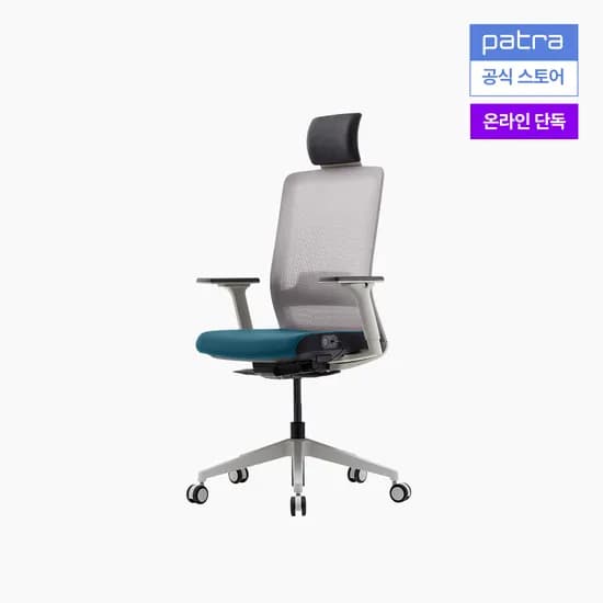 파트라 라온 업 컴퓨터 학생 책상 의자 온열시트 CORM11HPABS 그레이/블루