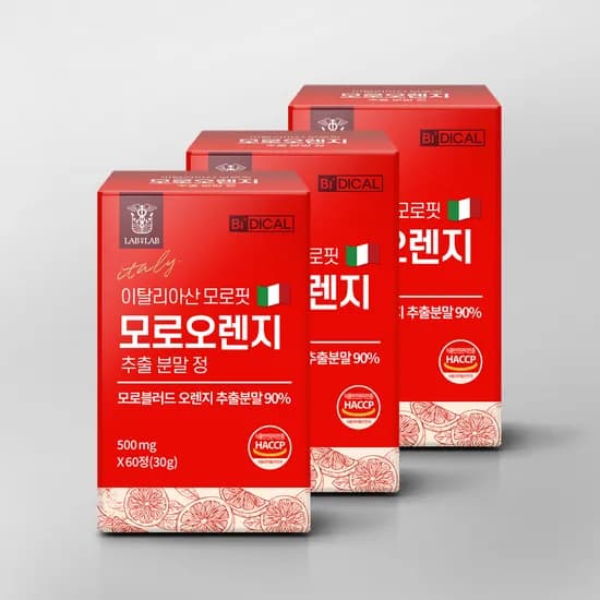 랩온랩 이탈리아산 모로핏 모로오렌지 추출 분말 모로실 C3G 60정 3개