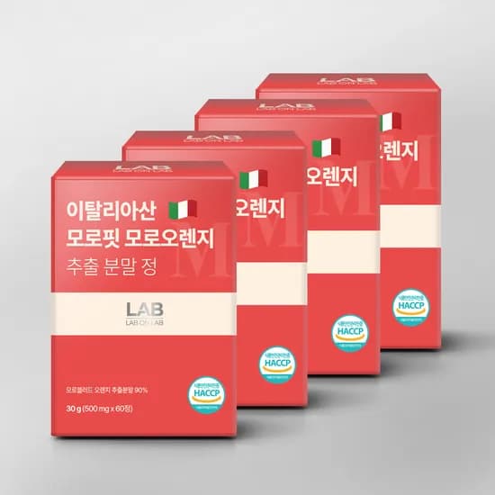 랩온랩 이탈리아산 모로핏 모로오렌지 추출 분말 모로실 C3G 60정 4개