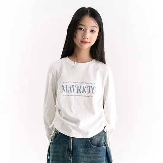 허리 셔링 긴팔 티셔츠 TGLA25W01_7358 12,900원