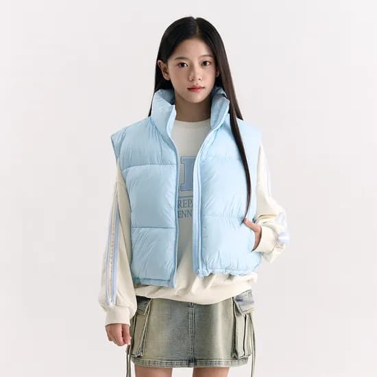 더데이걸 박시핏 샤이니 패딩 조끼 TGVW25T01