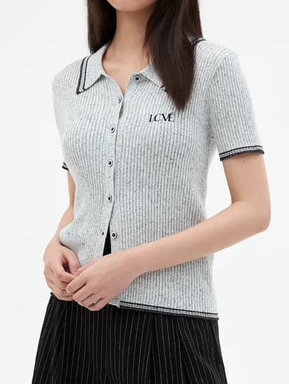 CONTRAST DETAIL KNIT TOP_GRAY