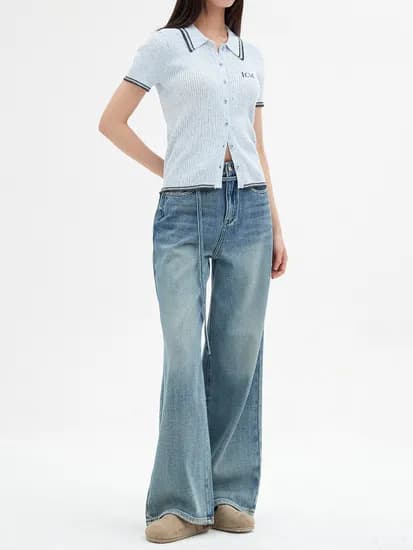 CONTRAST DETAIL KNIT TOP_BLUE