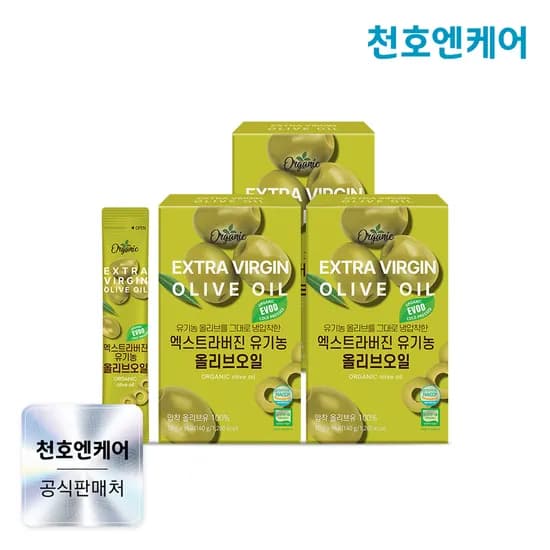 천호엔케어 유기농 엑스트라버진 피쿠알 올리브오일 스틱 14포, 3개