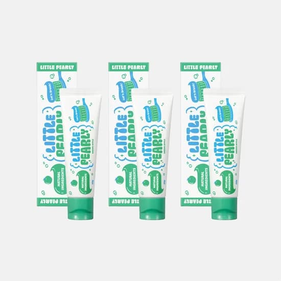 리틀펄리 어린이 저불소 비건 치약 청사과향, 60g, 3개