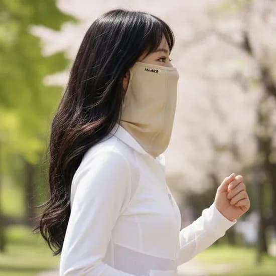메디케이알 자외선차단 야외활동 스포츠용 쿨 기능성 마스크 1매입 냉감 베이지